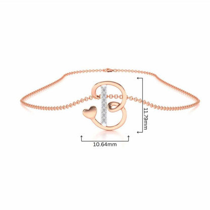 Lovely B Silver Pendant - Rose Gold - Image 4