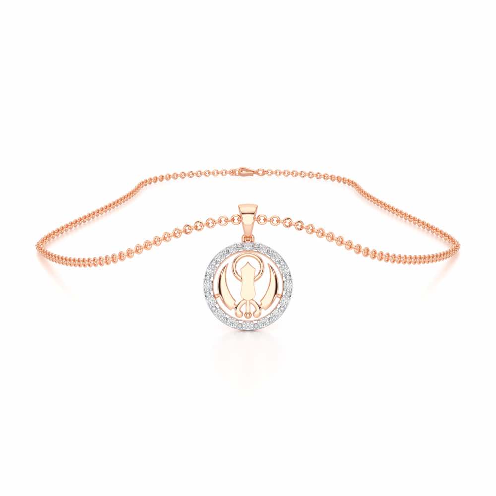 Khalsa Blessing Silver Pendant - Rose Gold - Image 3