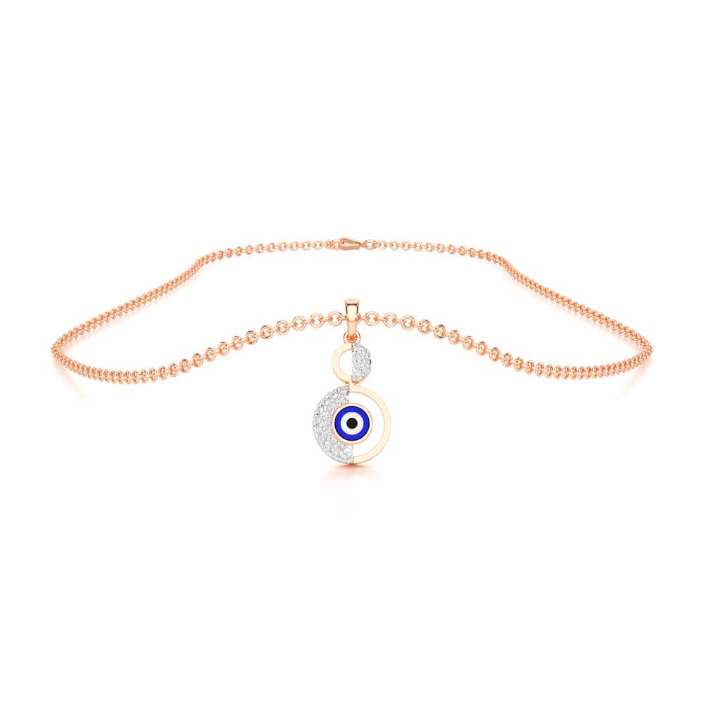 Evil Eye Sentinel Silver Pendant - Rose Gold - Image 3