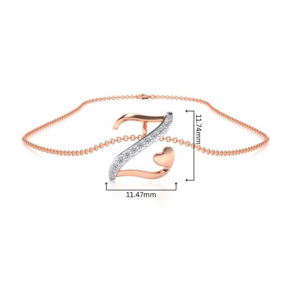 Lovely Z Silver Pendant - Rose Gold - Image 4