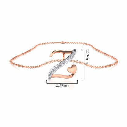 Lovely Z Silver Pendant - Rose Gold - Image 4