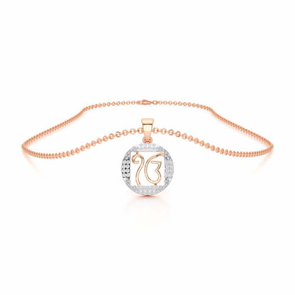 Ek Onkar Divine Silver Pendant - Rose Gold - Image 3