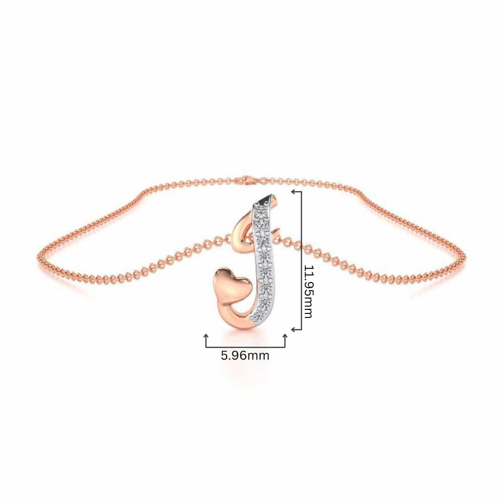 Lovely J Silver Pendant - Rose Gold - Image 4