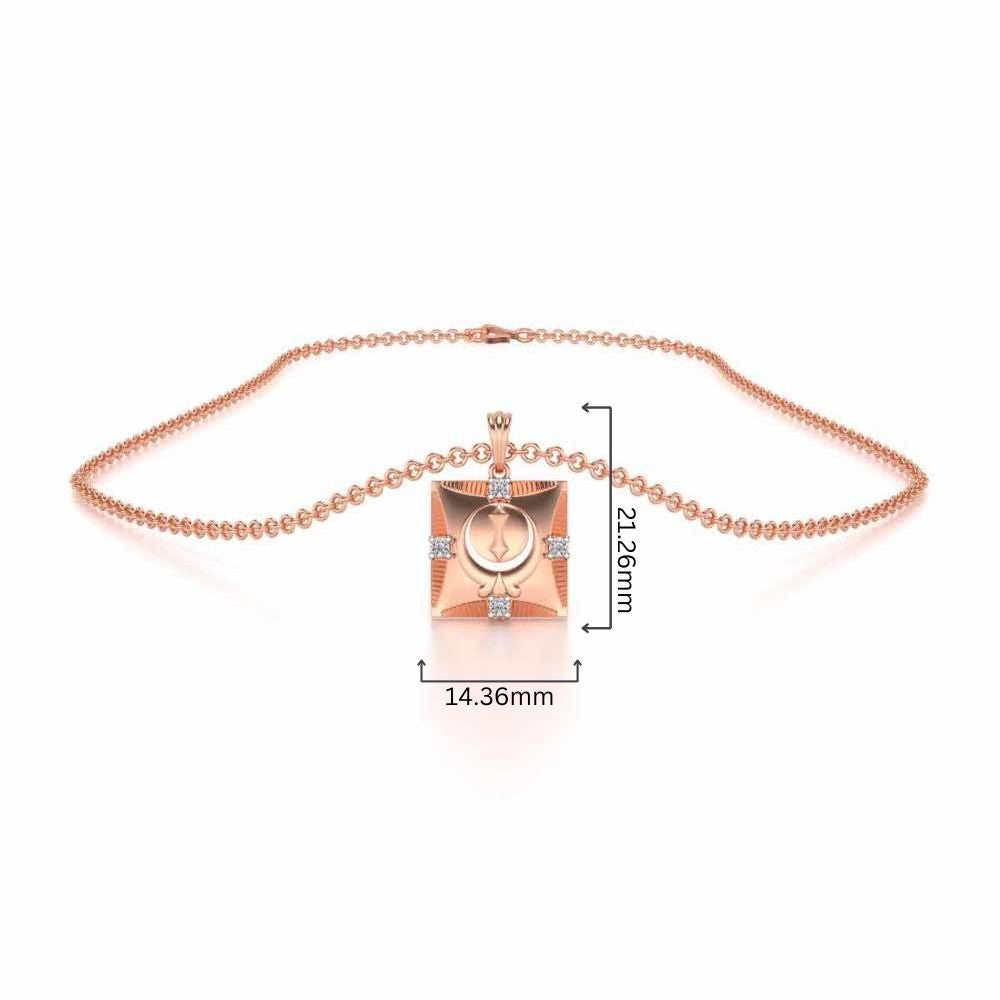 Khalsa Silver Pendant - Rose Gold - Image 4