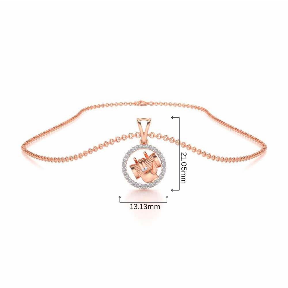 Care Silver Pendant - Rose Gold - Image 4