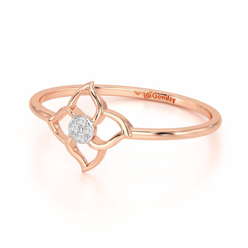 Solo Bloom Silver Ring - Rose Gold - Image 3