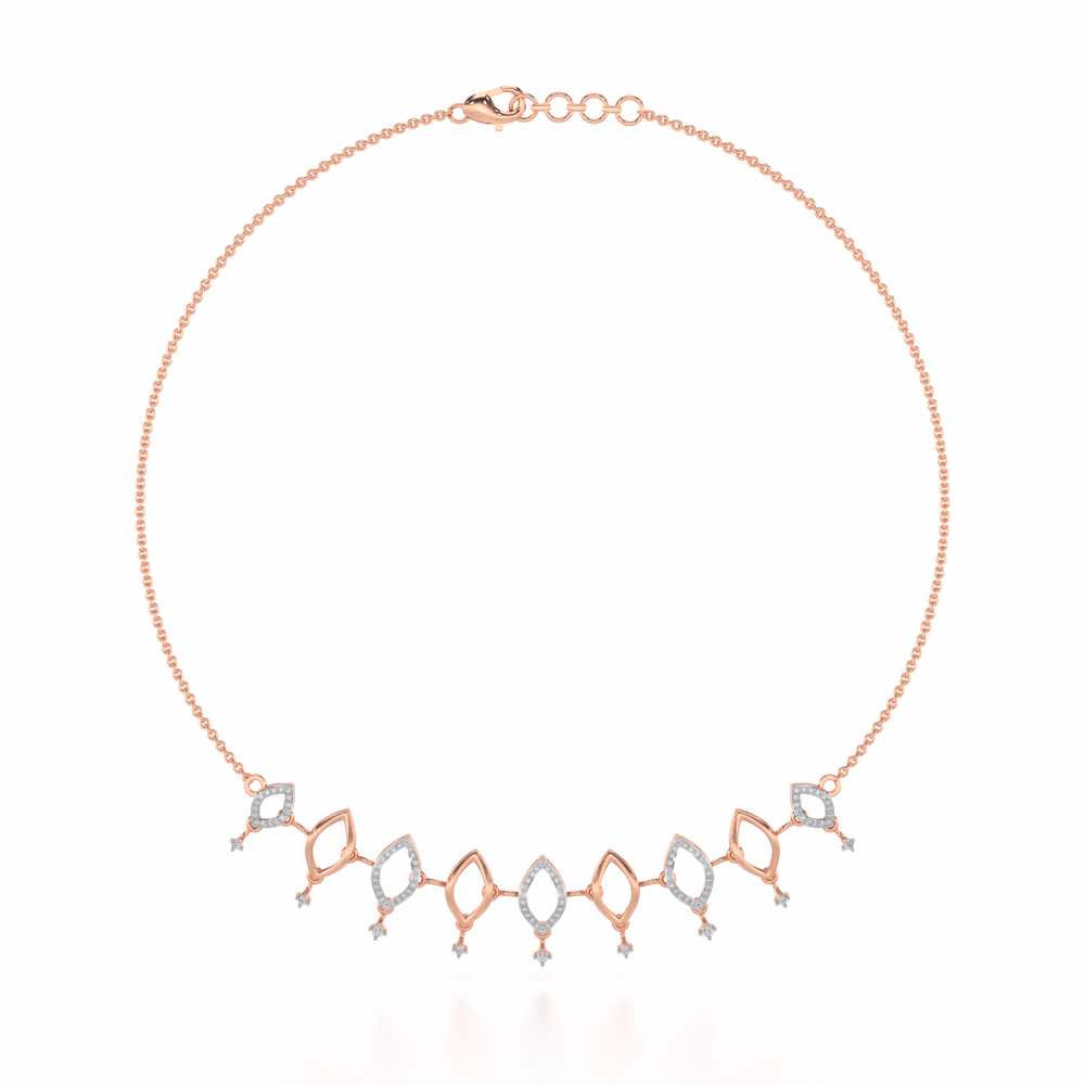 Ocean Serenity Silver Necklace - Rose Gold - Image 3