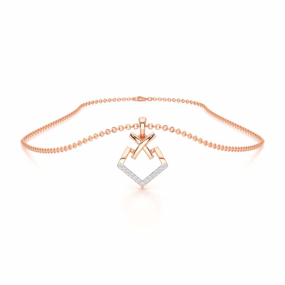 Cross Glow Silver Pendant - Rose Gold - Image 3