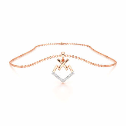 Cross Glow Silver Pendant - Rose Gold - Image 3