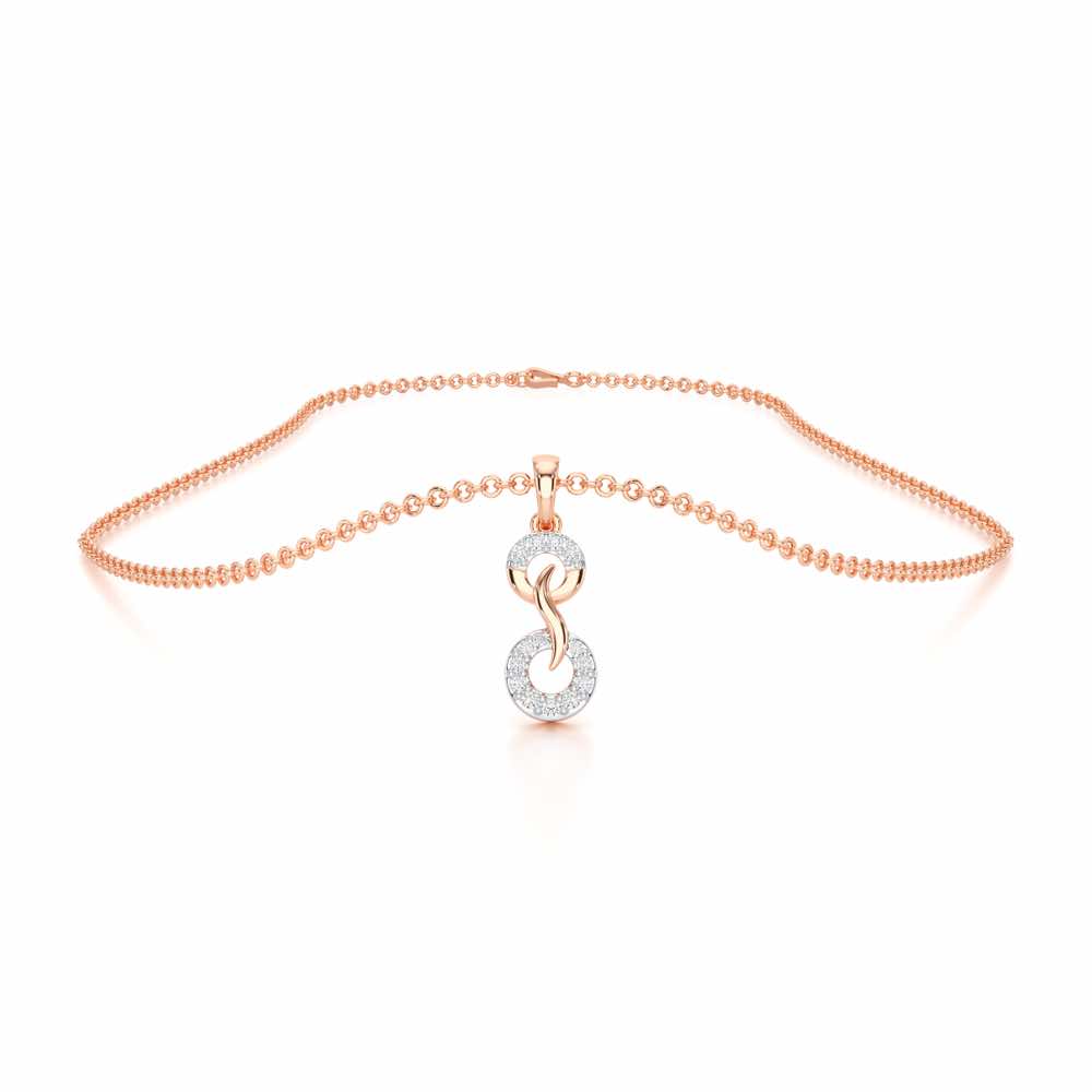 Delicate Halos Silver Pendant - Rose Gold - Image 3