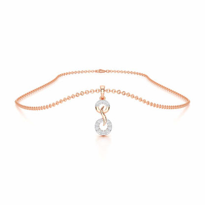 Delicate Halos Silver Pendant - Rose Gold - Image 3
