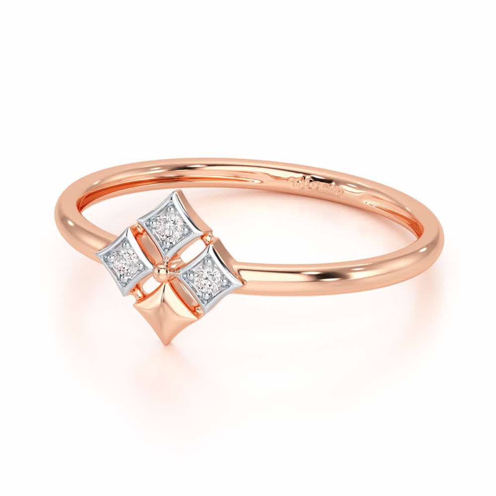 Four Pinch Silver Ring - Rose Gold - Image 3