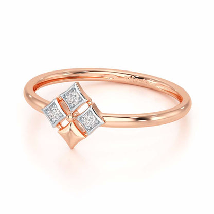 Four Pinch Silver Ring - Rose Gold - Image 3