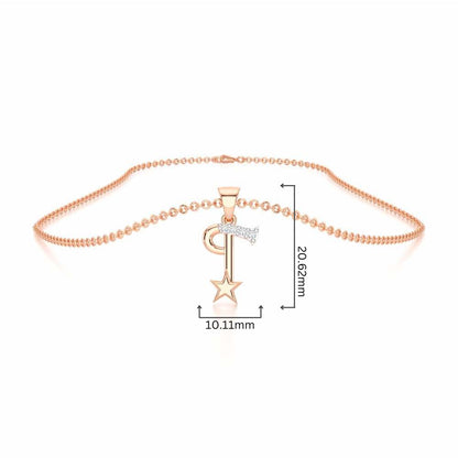 T-Glint Silver Pendant - Rose Gold - Image 4