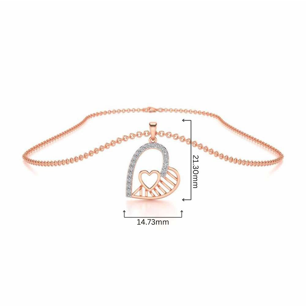 Tilt My Heart Silver Pendant - Rose Gold - Image 4