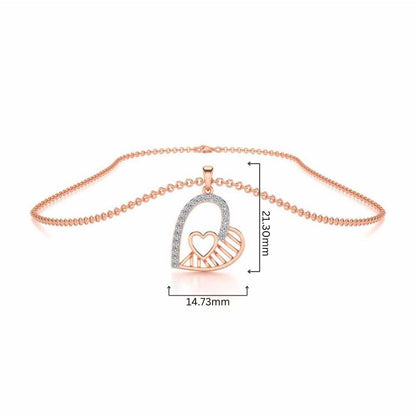 Tilt My Heart Silver Pendant - Rose Gold - Image 4