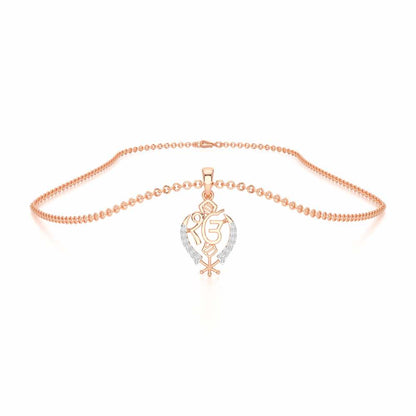 Onkar Supreme Silver Pendant - Rose Gold - Image 3