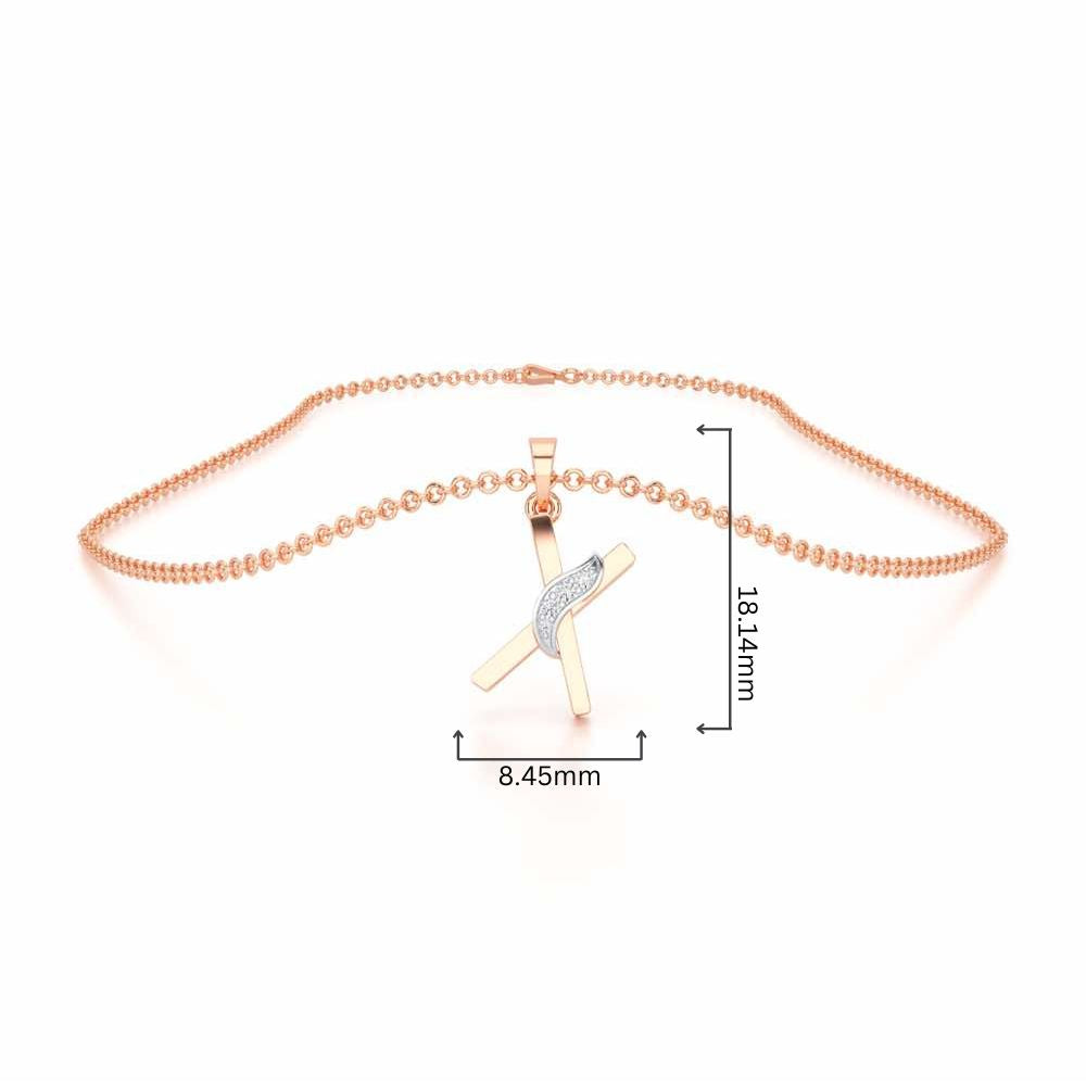 X-Spark Silver Pendant - Rose Gold - Image 4