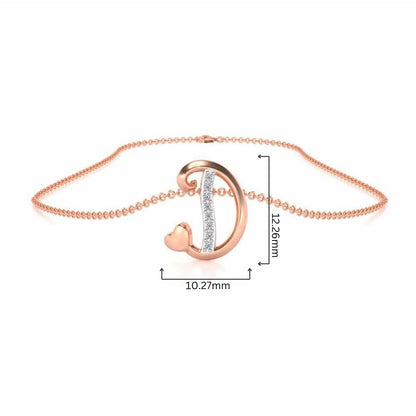 Lovely D Silver Pendant - Rose Gold - Image 4