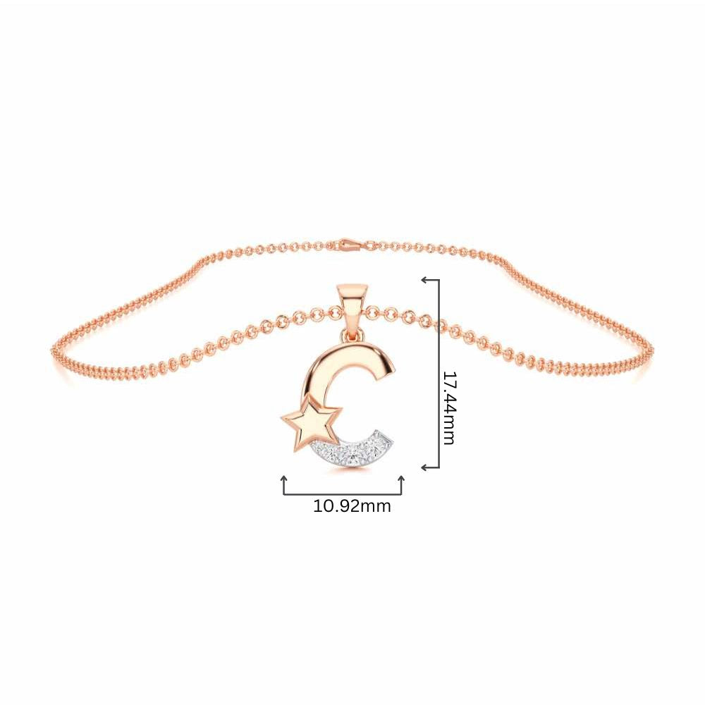 C-Glint Silver Pendant - Rose Gold - Image 4