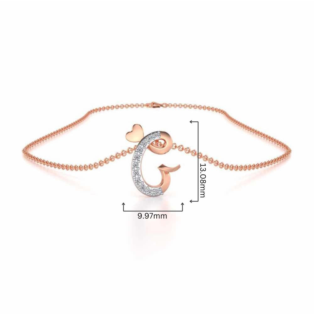 Lovely G Silver Pendant - Rose Gold - Image 4