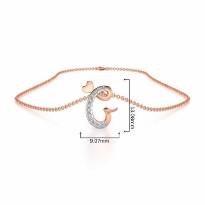 Lovely G Silver Pendant - Rose Gold - Image 4