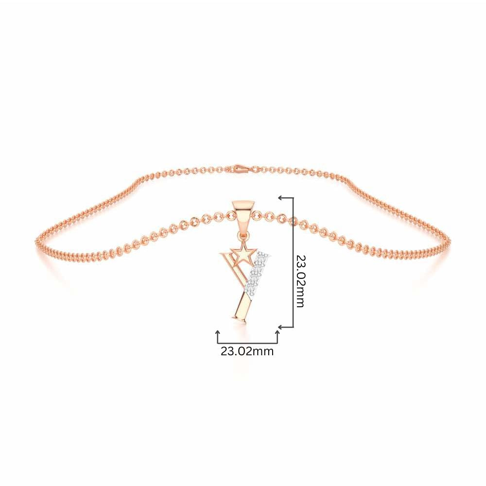 Y-Glint Silver Pendant - Rose Gold - Image 4