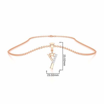 Y-Glint Silver Pendant - Rose Gold - Image 4