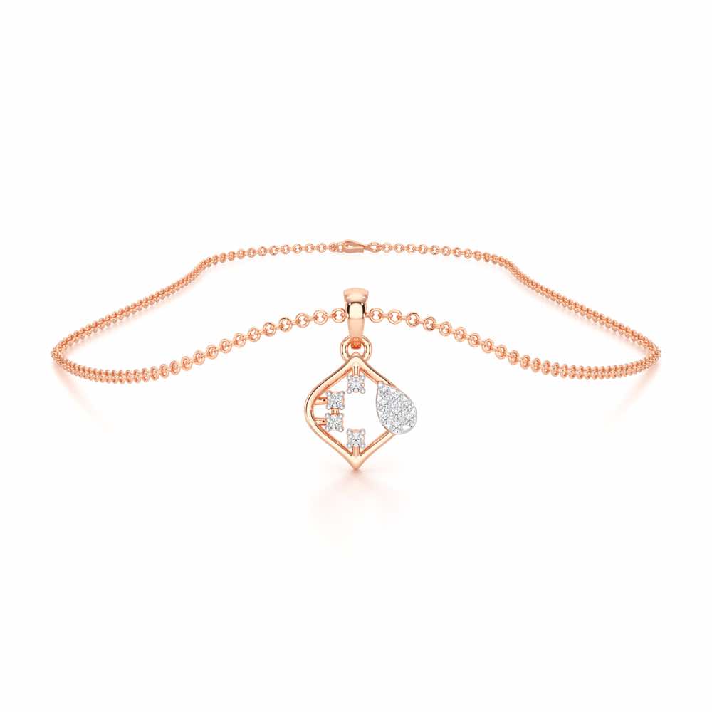 Starlit Charm Silver Pendant - Rose Gold - Image 3