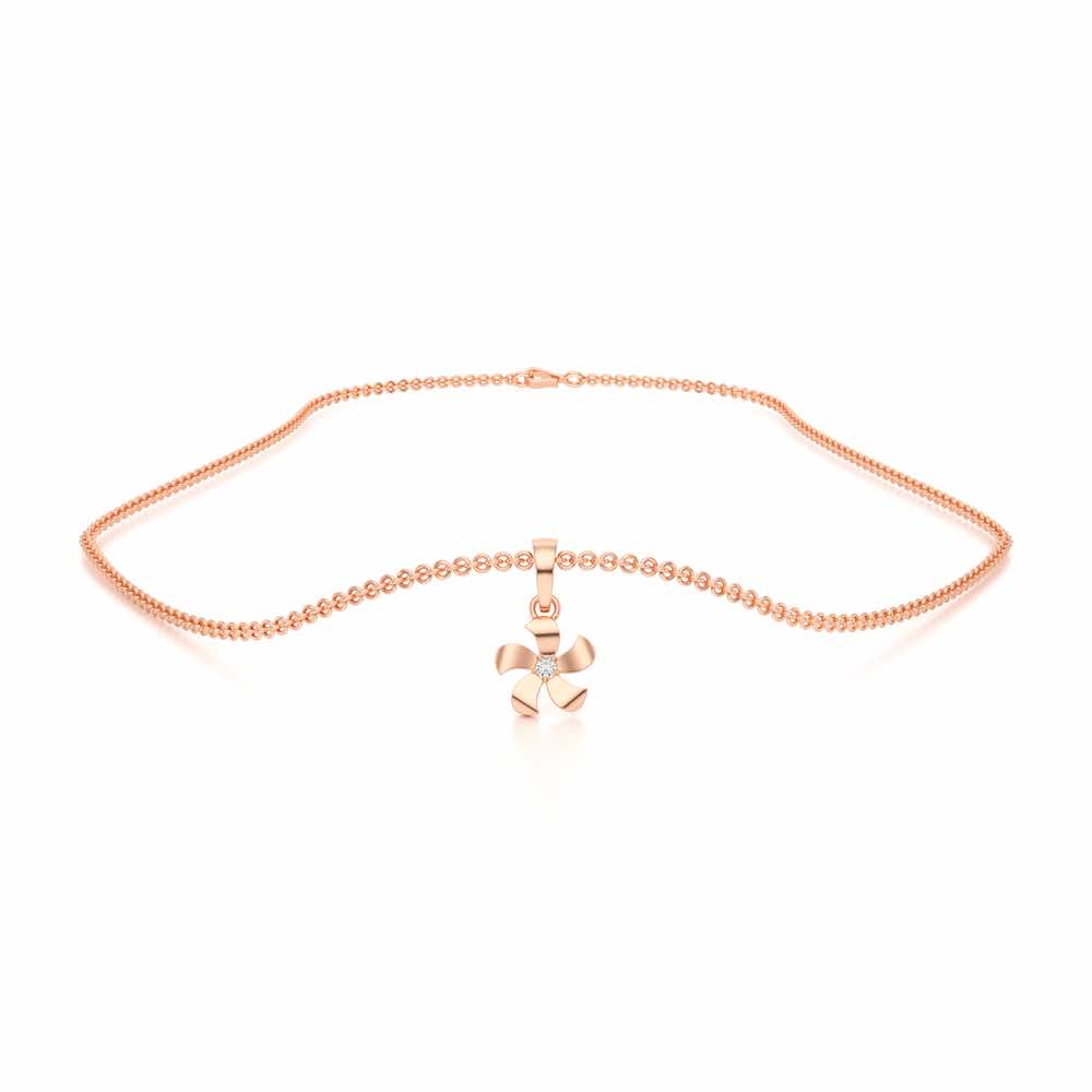 Blossom Bliss Silver Pendant - Rose Gold - Image 3