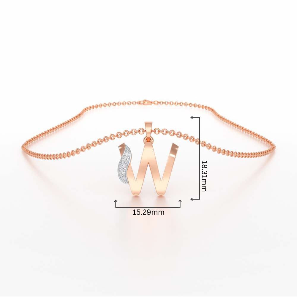 W-Spark Silver Pendant - Rose Gold - Image 4