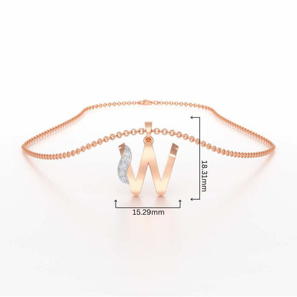 W-Spark Silver Pendant - Rose Gold - Image 4