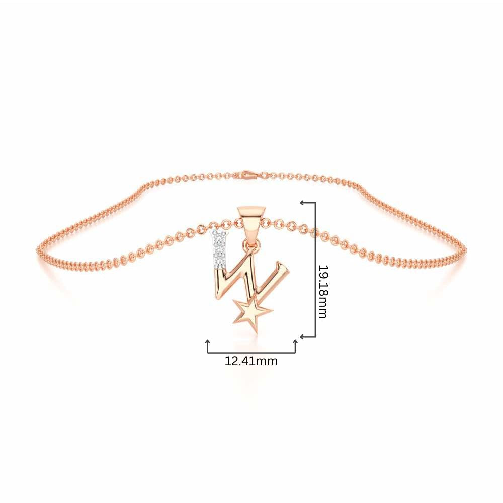 W-Glint Silver Pendant - Rose Gold - Image 4