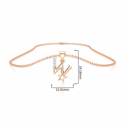 W-Glint Silver Pendant - Rose Gold - Image 4