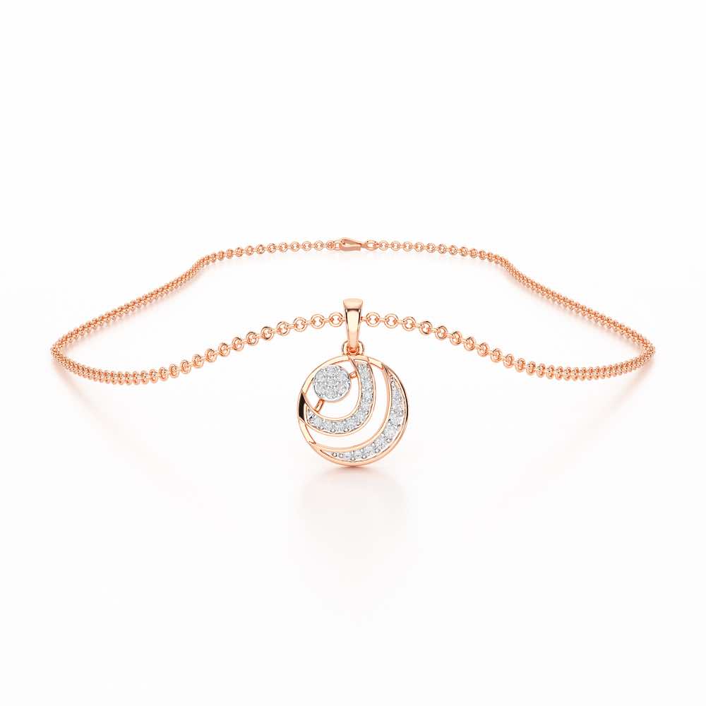 Silver Ripples Silver Pendant - Rose Gold - Image 3