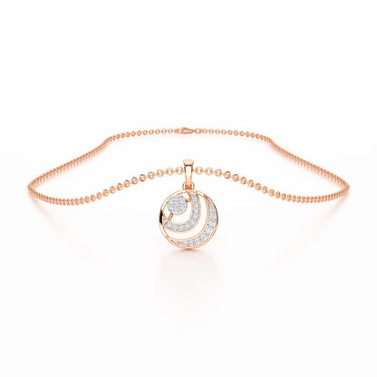 Silver Ripples Silver Pendant - Rose Gold - Image 3