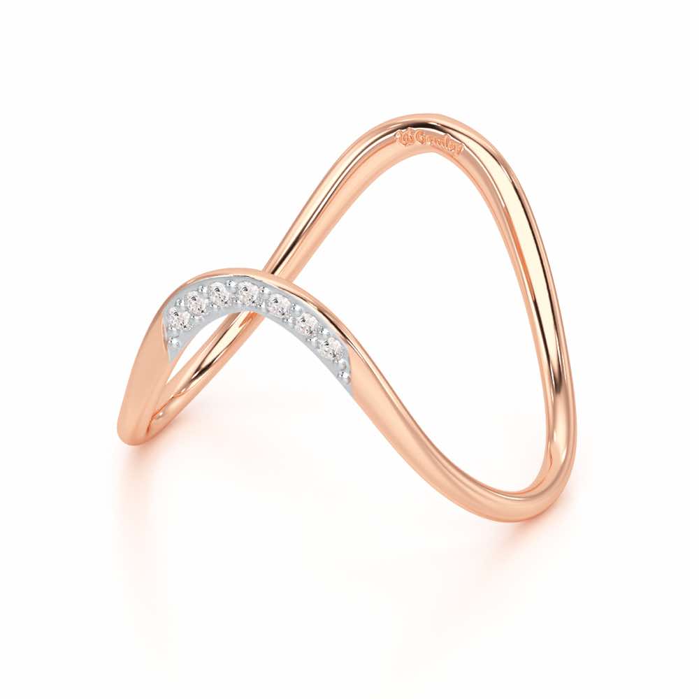 Magic Wave Silver Ring - Rose Gold - Image 3