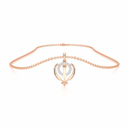 Khalsa Meher Silver Pendant - Rose Gold - Image 3