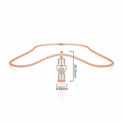 Heart Pillar Silver Pendant - Rose Gold - Image 4