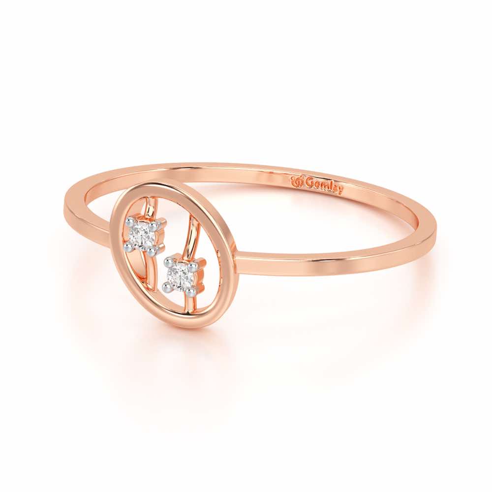 Twin Shine Silver Ring - Rose Gold - Image 3
