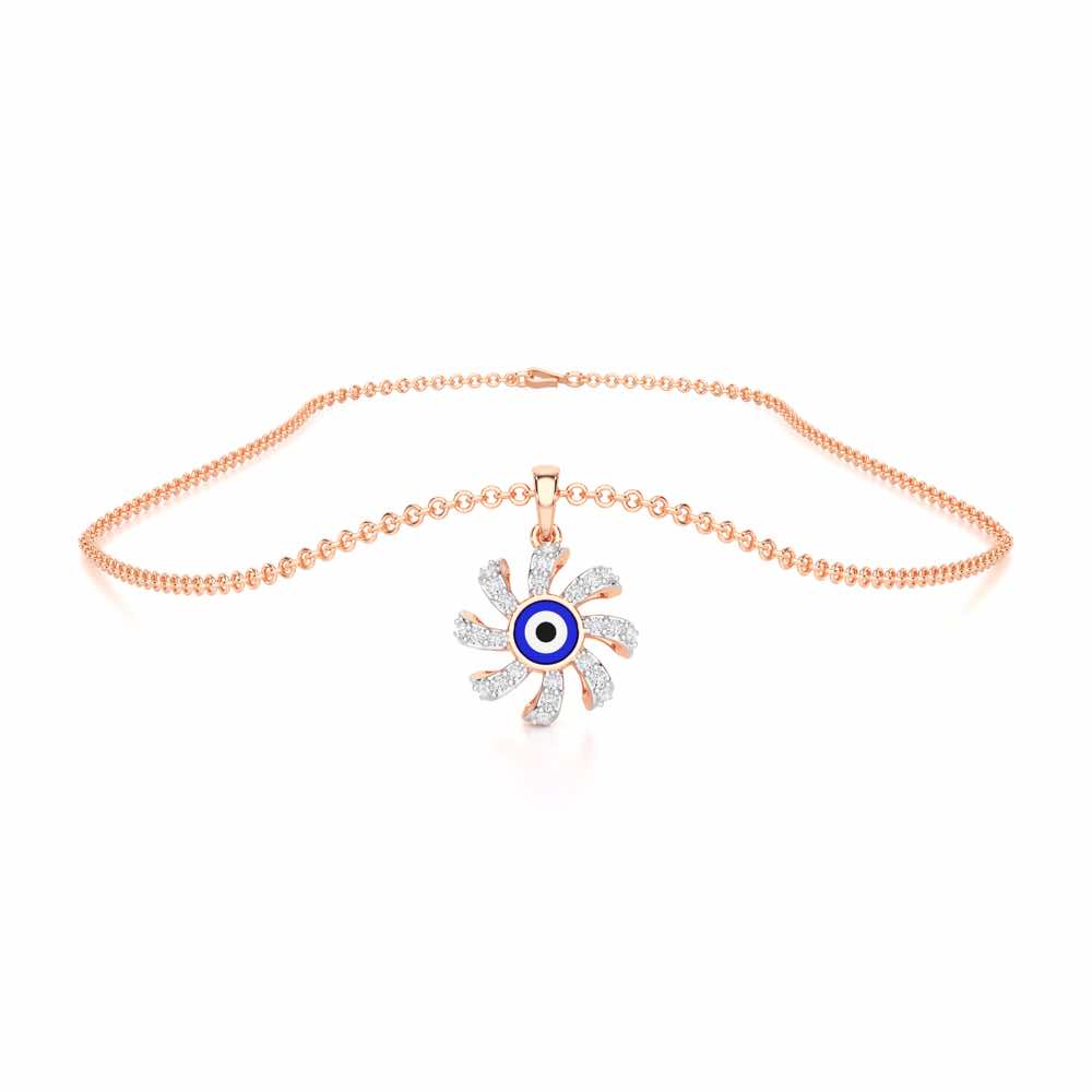 Enchanted Eye Silver Pendant - Rose Gold - Image 3