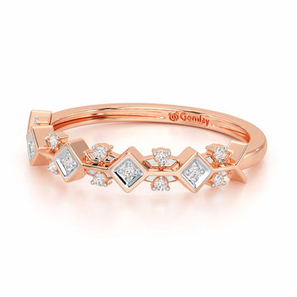 Embellished Charm Silver Ring - Rose Gold - Image 3