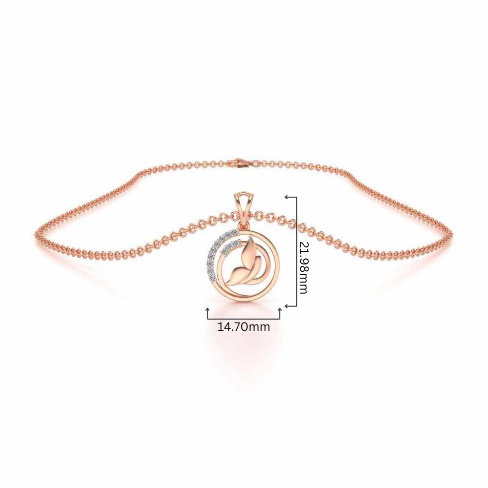 Divine Leaf Silver Pendant - Rose Gold - Image 4