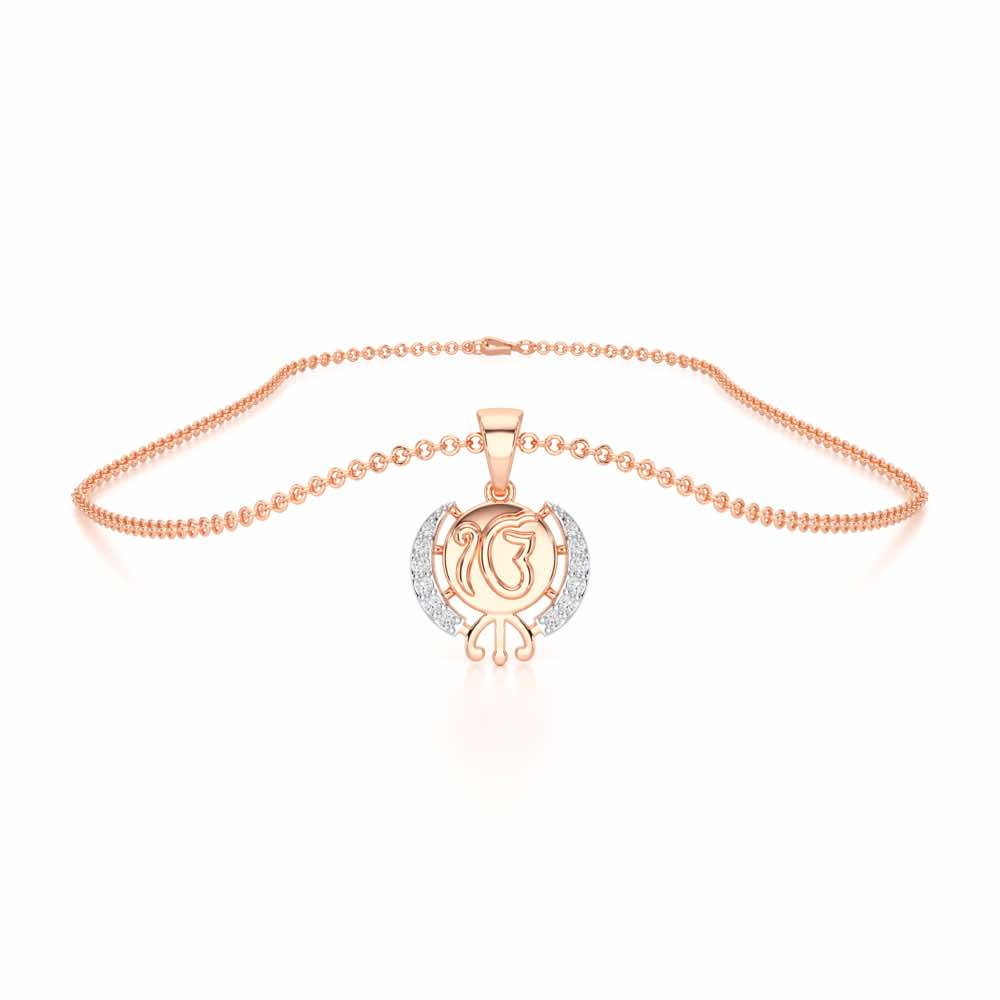 Onkar Grace Silver Pendant - Rose Gold - Image 3