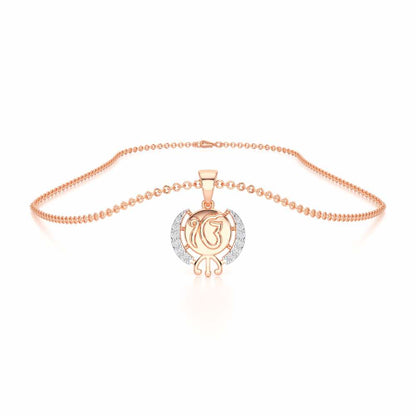 Onkar Grace Silver Pendant - Rose Gold - Image 3