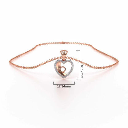 Whole Heart Silver Pendant - Rose Gold - Image 4