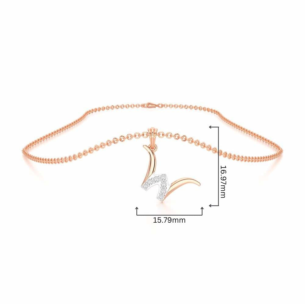 W-Luke Silver Pendant - Rose Gold - Image 4