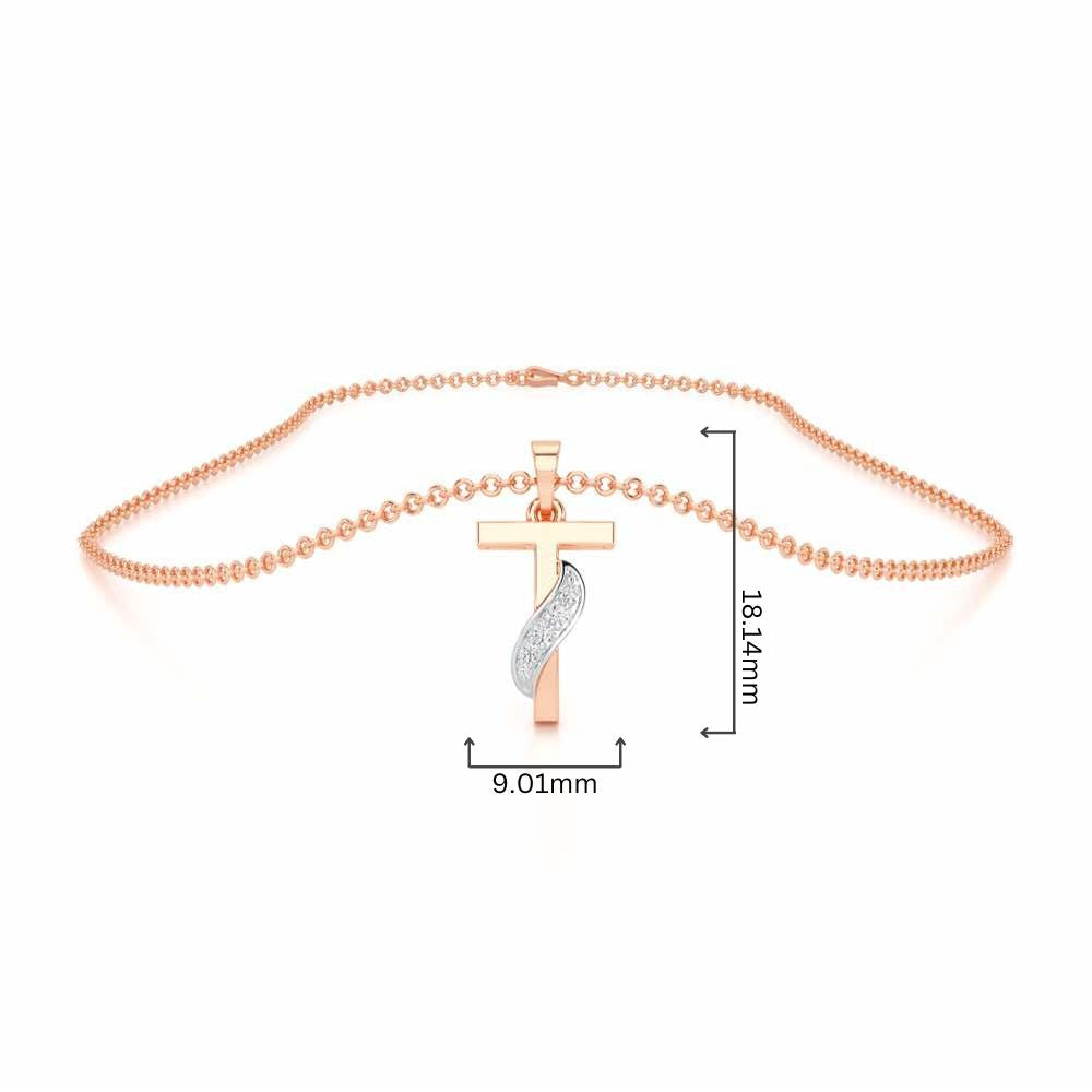 T-Spark Silver Pendant - Rose Gold - Image 4