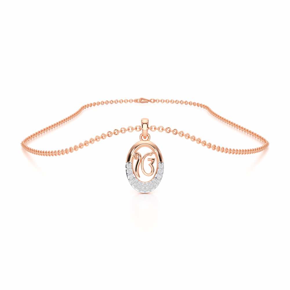 Onkar Shakti Silver Pendant - Rose Gold - Image 3