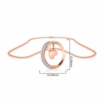 Lovely O Silver Pendant - Rose Gold - Image 4